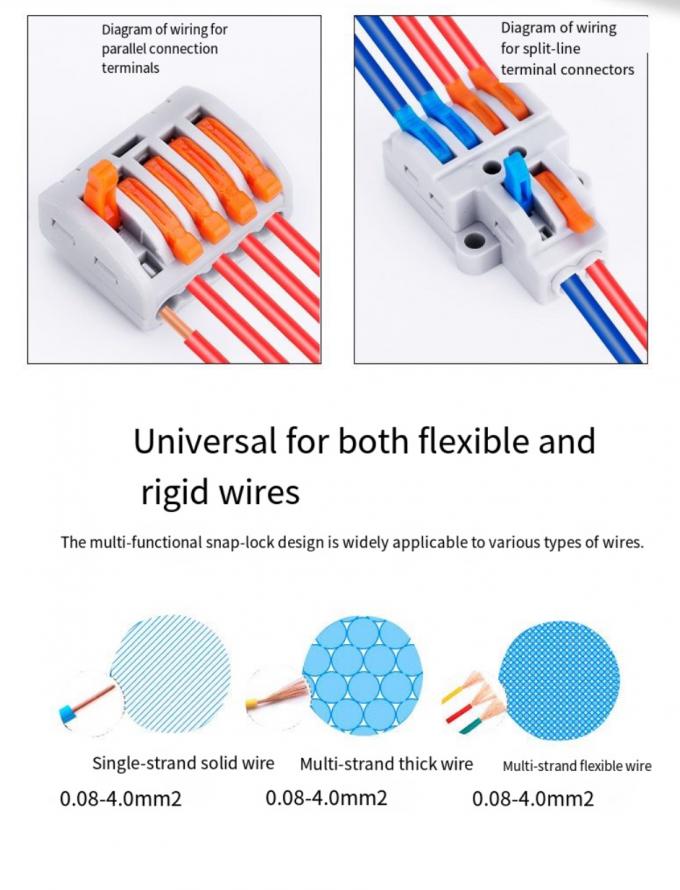 LED-Beleuchtung Drahtverbindung Schnell 1-in-2-out Terminal Block 2-in-4-out Drahtsplitter 3-in-6-out Terminal Box für den Außenbereich 4