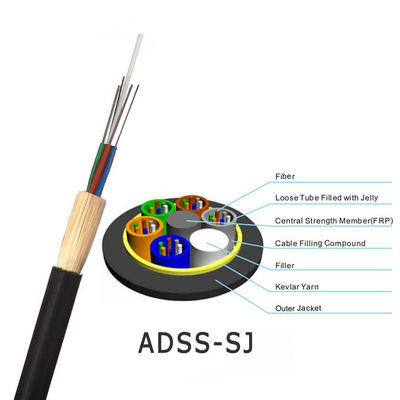 AT Sheath 150m 200m Span ADSS Fiber Optic Cable 1KM