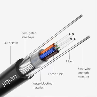 Qualität  Outdoor Aerial GYXTW Fiber Optic Cable Factory Direct 2 to 24 Core G652D Steel Armored Fabrik