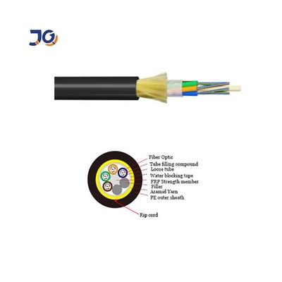 Single Jacket ADSS Optical Aerial Fiber Cable Single Mode Aramid Yarn Strength
