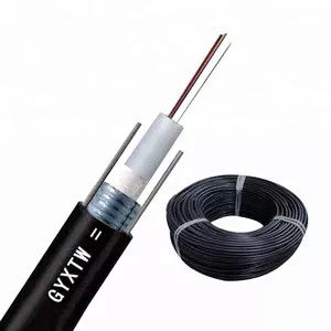 GYXTW Aerial Optical Cable 24 Core Steel Wires Messenger Fiber Optic Cable HDPE Sheath