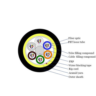 12 24 48 Kern ADSS-Faser G652D Luft-Selbsttragende optische Kabel