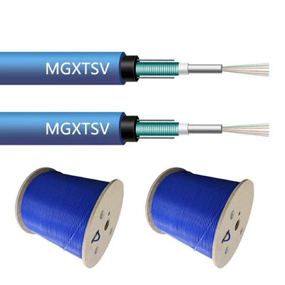 MGXSTV Flammschutzfähiges gepanzertes Glasfaserkabel LSZH Blaue Farbe G652D 6 12 24 48 Kern Minenfaseroptikkabel