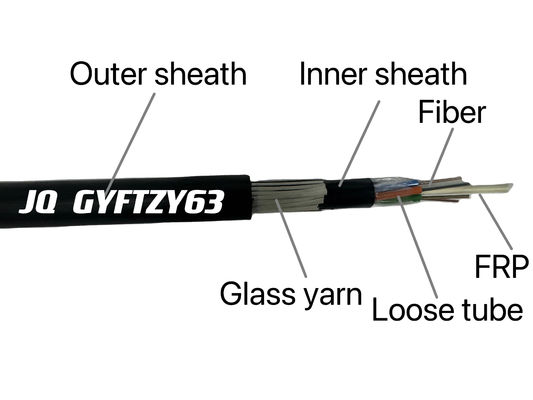 Rattensichere Flammschutzmittel GYFTZY63 Direkt vergrabene Glasfaserkabel hochwertiges Glasgarn mit FRP