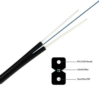 2-Kern-4-Kern FTTH-Faseroptikkabel Flachkabel GJXH/GJXFH mit Stahldraht oder FRP