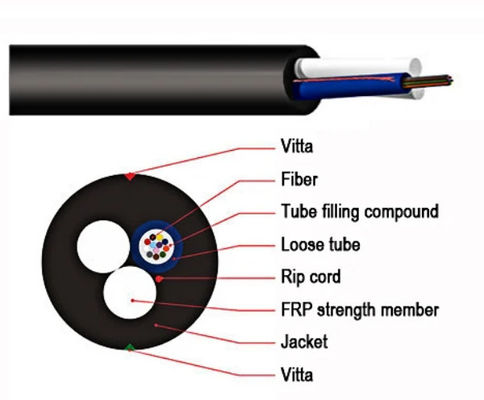 4 8 12 Kern ASU Glasfaserkabel Mini Adss Optisches Kabel Spannweite 80-150M selbsttragbares optisches Kabel