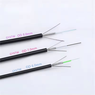 angepasste GYXTW gepanzerte 2 4 6 8 12 24 Kern Single-Mode Glasfaserkabel 6mm 7mm 8mm mit Boten