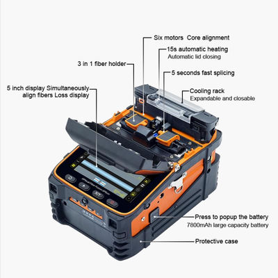 AI-9 Fusion Splicing Fiber Fusion Splicer Automatische FTTH Fiber Optical Welding Splicing Maschinen