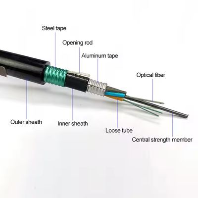 Werkseitig gelagerte Outdoor-Doppelarmierte GYTS53-96-Kern-Glasfaserkabel mit Doppelmantel G652D, Versand am selben Tag