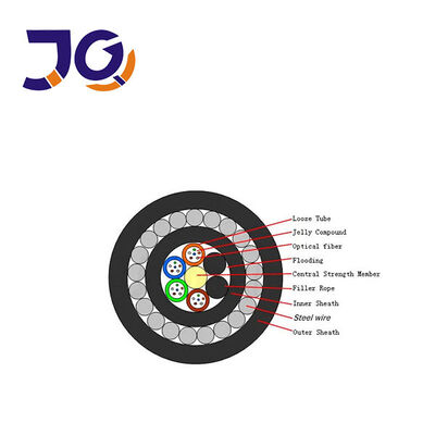 Wasserdicht gegen Nagetiere Stahldraht gepanzerte Untergrundinstallation Glasfaserkabel GYFTY33 48F 96F