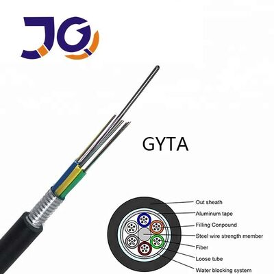 GYTA Fiber Optic Cable Outdoor Single Mode G652D 12 24 Core Aluminum Armored For Duct Direct Burial
