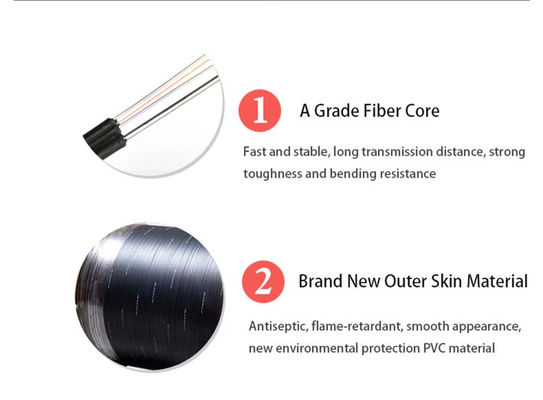 Schwarzes Faser-Optiktransceiverkabel der Jacken-G657A1 1km FTTH