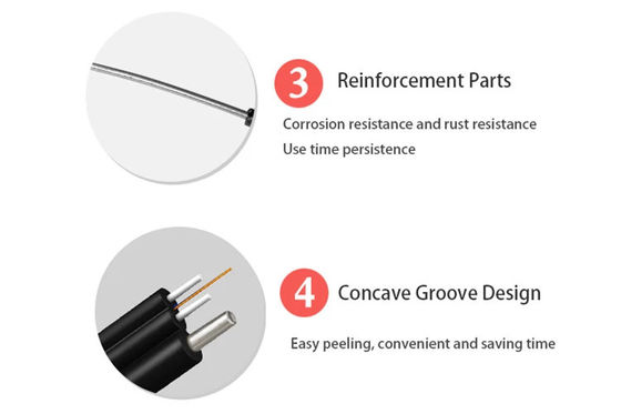 Schwarzes Faser-Optiktransceiverkabel der Jacken-G657A1 1km FTTH